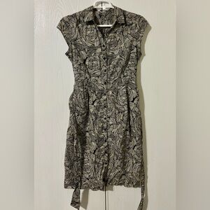 croft & barrow gray midi dress with wrap style and flutter sleeve